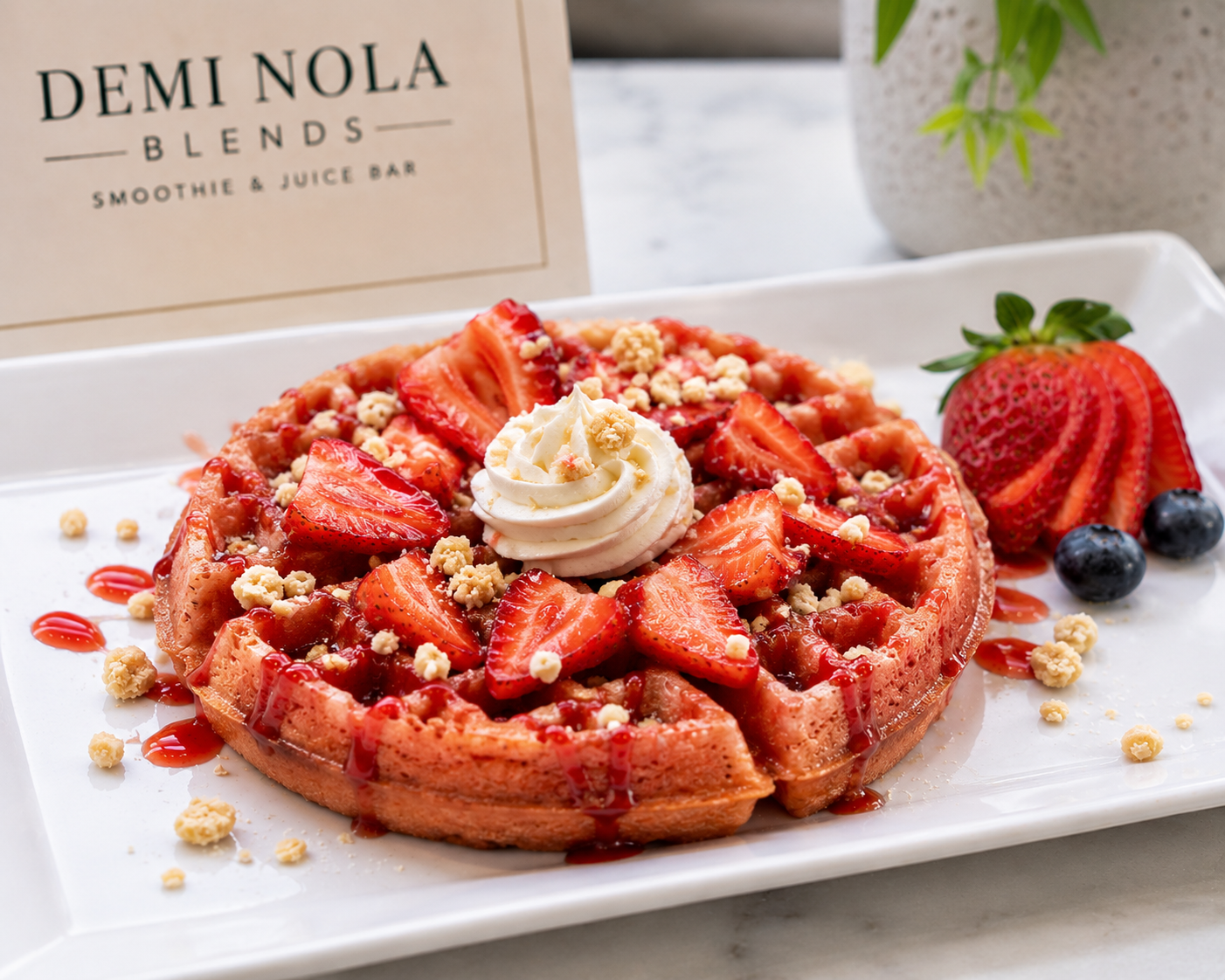 Strawberry Belgian Waffle — Breakfast